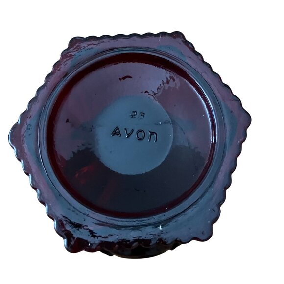 Vintage Avon Ruby Red Cape Cod Collection Goblet, Plate & Dessert Bowl Set - Picture 5 of 5